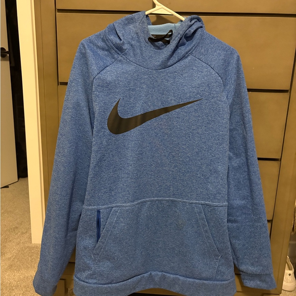 Nike Men's Heathered Blue Hoodie